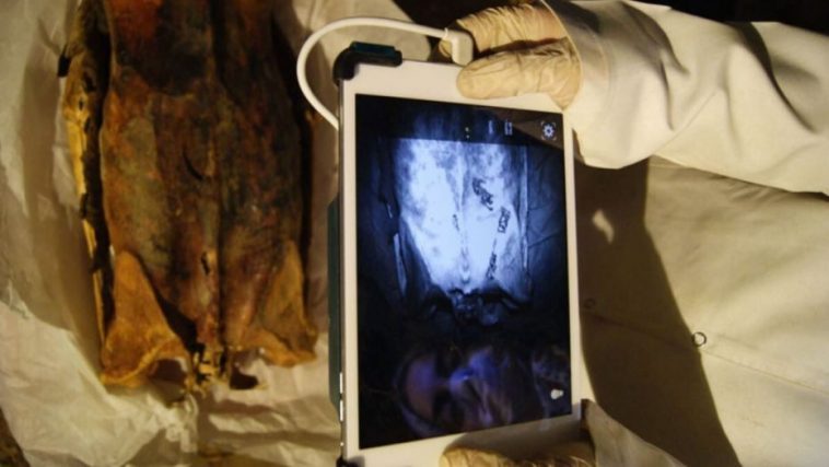 Infrared images reveal hidden tattoos on Egyptian female mummies
