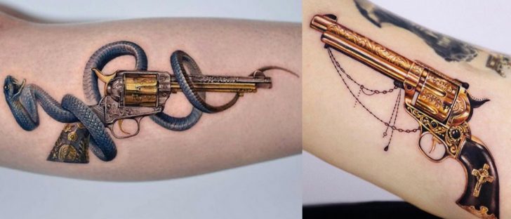 45 Badass Gun Tattoos